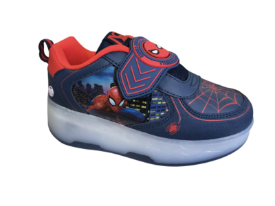 TENIS PATIN NIÑO SPIDERMAN VELCRO LUCES